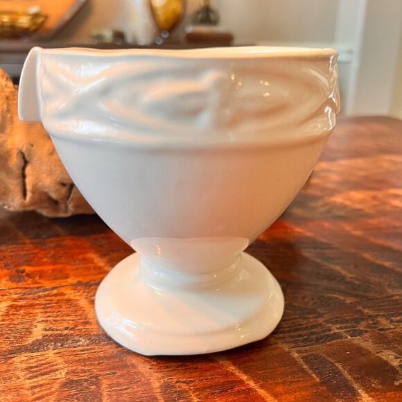 Vintage White Pedestal Urn Vase, Planter - Picture 3 of 6